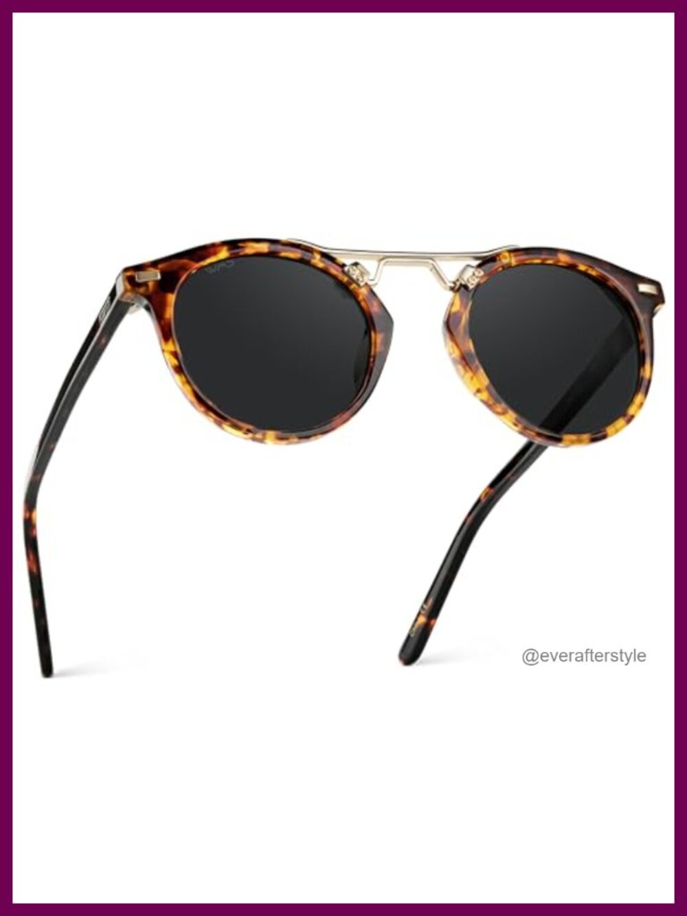 Polarized Round Double-Bridge Sunglasses Polycarbonate Stainless Steel UV400